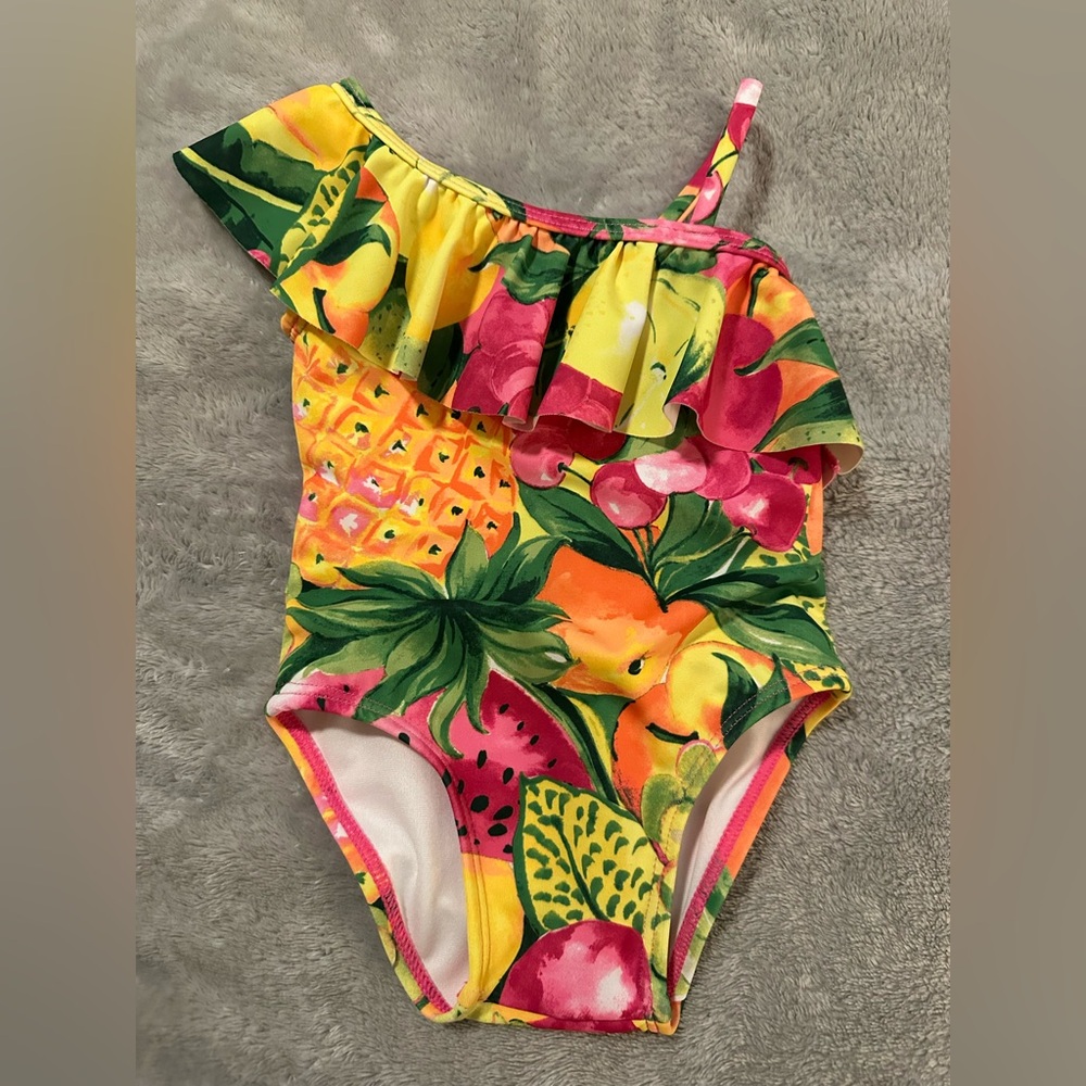 Janie and Jack Tropical Fruit One-Shoulder Swimsuit -(NWOT) - 6-12 Months